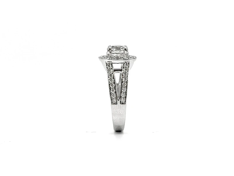 14K White Gold 1.57cttw Diamond Engagement Ring, Size 6