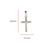 925 Sterling Silver 25mm x 15mm Flat Cross Charm with a Heart Center