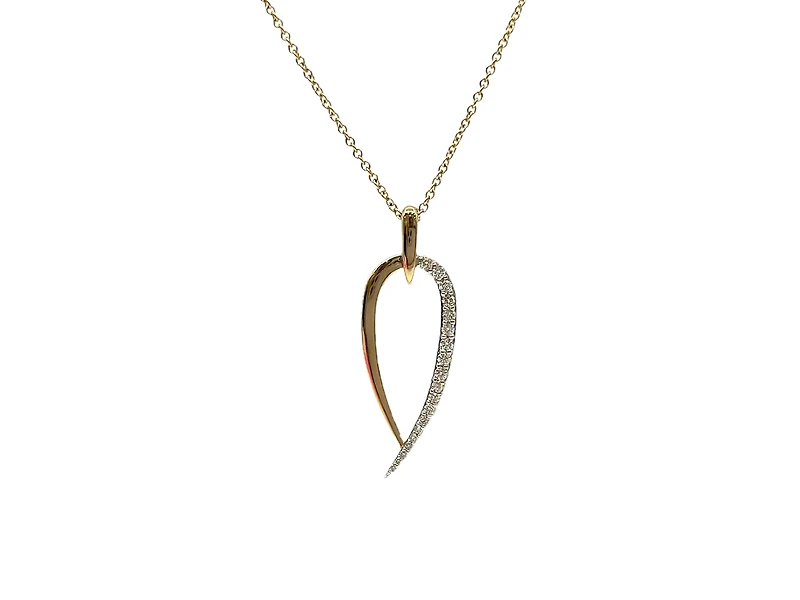 10K Yellow Gold 0.20cttw Diamond Necklace, 18"