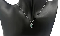 10K White Gold 0.50cttw Australian Opal Doublet Necklace - 18 Inches