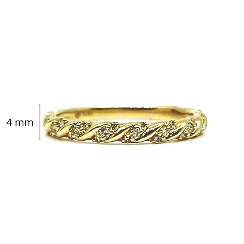 10K Yellow Gold 0.20cttw Diamond Twist Ring - Size 6.5