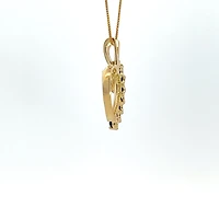 10K Yellow Gold 0.03 cttw Diamond and Sapphire Heart Pendant, 18"