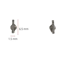 10K White Gold 0.072cttw Diamond Bar Earring - 6.5mm