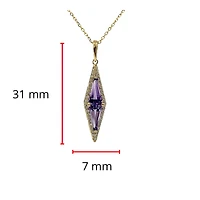 14K Yellow Gold 0.92cttw Amethyst and 0.20cttw Diamond Necklace - 18 Inches
