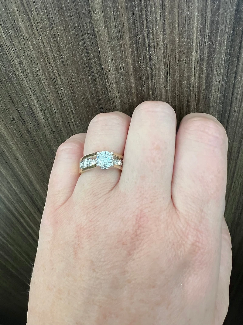 14K Yellow Gold 1.45cttw Canadian Diamond Engagement Ring, 6.5 - / White
