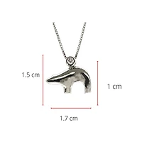 Sterling Silver 0.057cttw Canadian Diamond Polar Bear Pendant, 18"