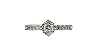 10K White Gold 0.51cttw Round Brilliant Cut Illusion Set Diamond Ring