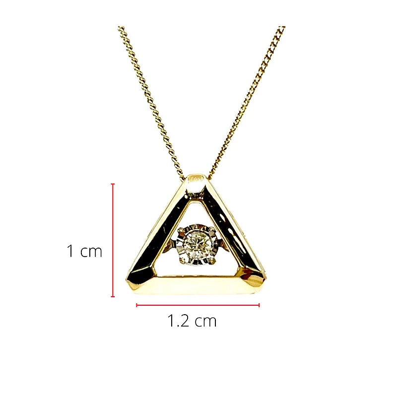 10K Yellow Gold 0.05cttw Diamond Pendant, 18"