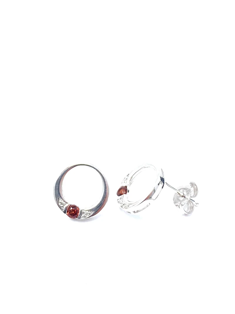 Garnet and Diamond Earrings