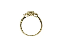 10K Yellow Gold 0.75cttw Genuine Australian Doublet Opal and 0.13cttw Diamond Ring, size 7
