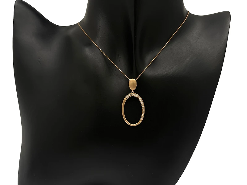 14K Rose Gold 0.19cttw Diamond Pendant, 18"