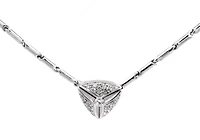 18K White Gold Diamond Pave Necklace, 18"