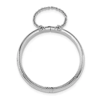 Sterling Silver Rhodium-plated Textured Safety Hinged Baby Bangle