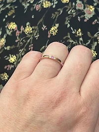 10K Rose Gold Pink Sapphire & Diamond Ring, size 5.75 - 4.5
