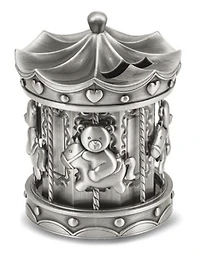 Pewter-Tone Finish Carousel Bank