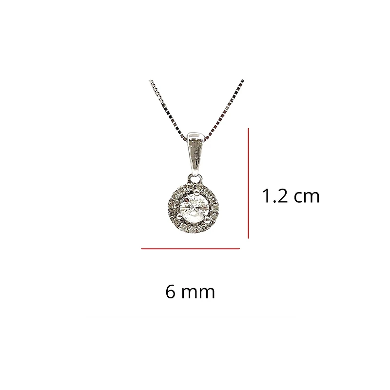 14K White Gold 0.33cttw Canadian Diamond Pendant - 18 Inches