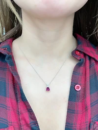 Rhodalite Garnet and Diamond Pendant