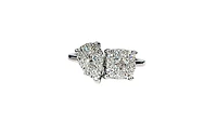 10K White Gold 1.00cttw Diamond Cluster Ring, size 6