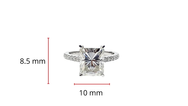 Silver 4.00cttw Moissanite Engagement Ring - 4.5