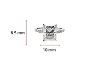Silver 4.00cttw Moissanite Engagement Ring - 4.5