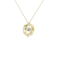10K Yellow Gold 0.05cttw Diamond Pulse Pendant, 18"