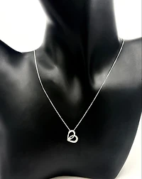 10K White Gold 0.10cttw Canadian Diamond Heart Pendant, 18"