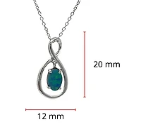 10K White Gold 0.50cttw Australian Opal Doublet Necklace - 18 Inches