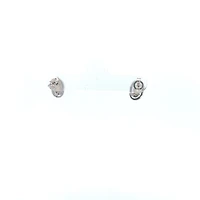 925 Sterling Silver Opal & Diamond Stud Earrings