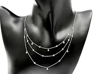 14K White Gold 0.39cttw 3 Tiered Diamond Necklace - 20 Inches