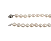 7.5-8.0mm White Cultured Pearl Strand with 14K White Gold Pearl Clasp - 20"