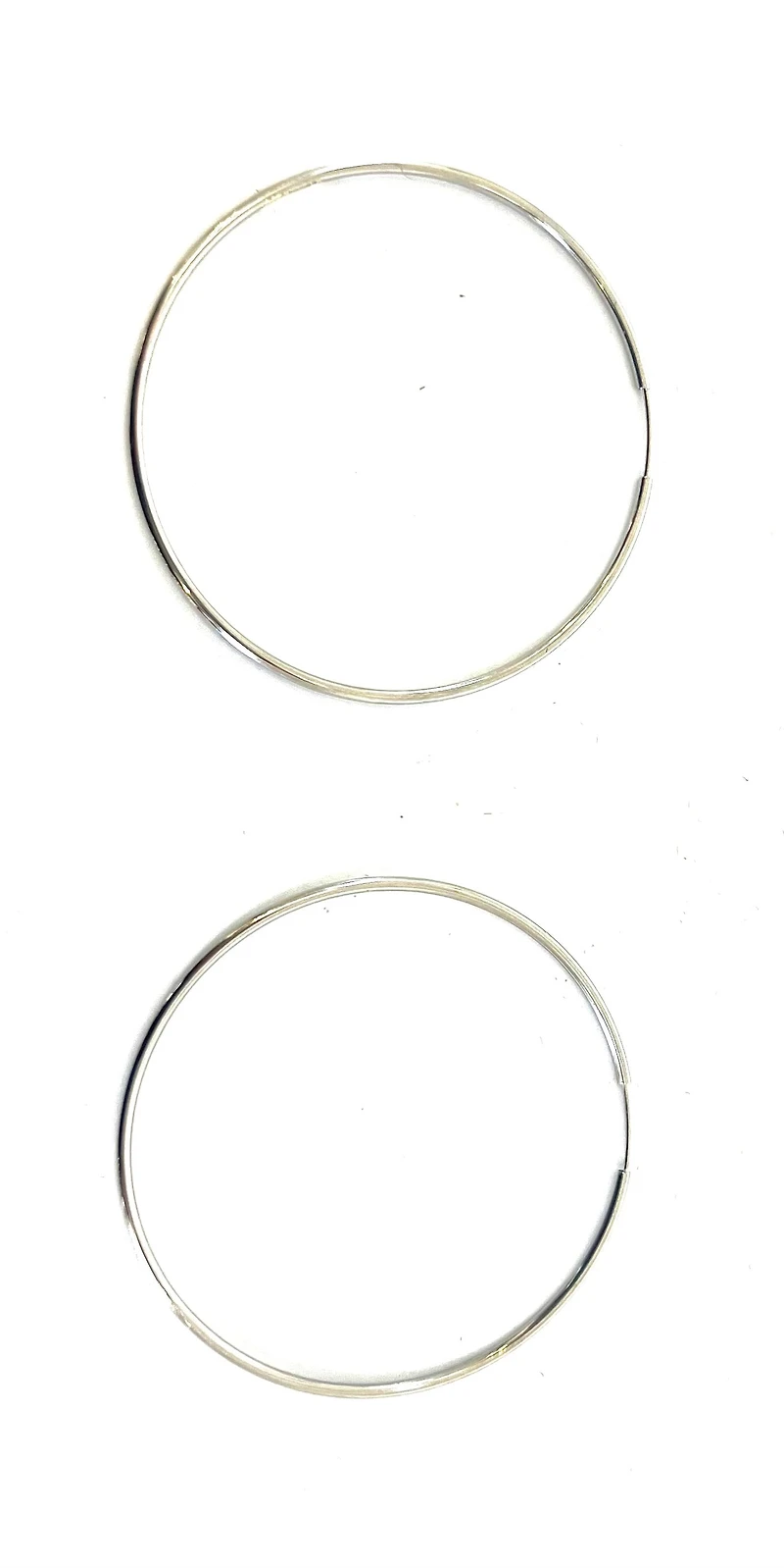10K White Gold 12mm Sleeper/Keeper/Hoop Earrings