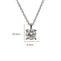 14K White Gold Lab Grown 1.01cttw Round Brilliant Cut Diamond Claw Set Pendant