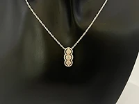 14K White & Rose Gold 0.43cttw Diamond Pendant, 18"