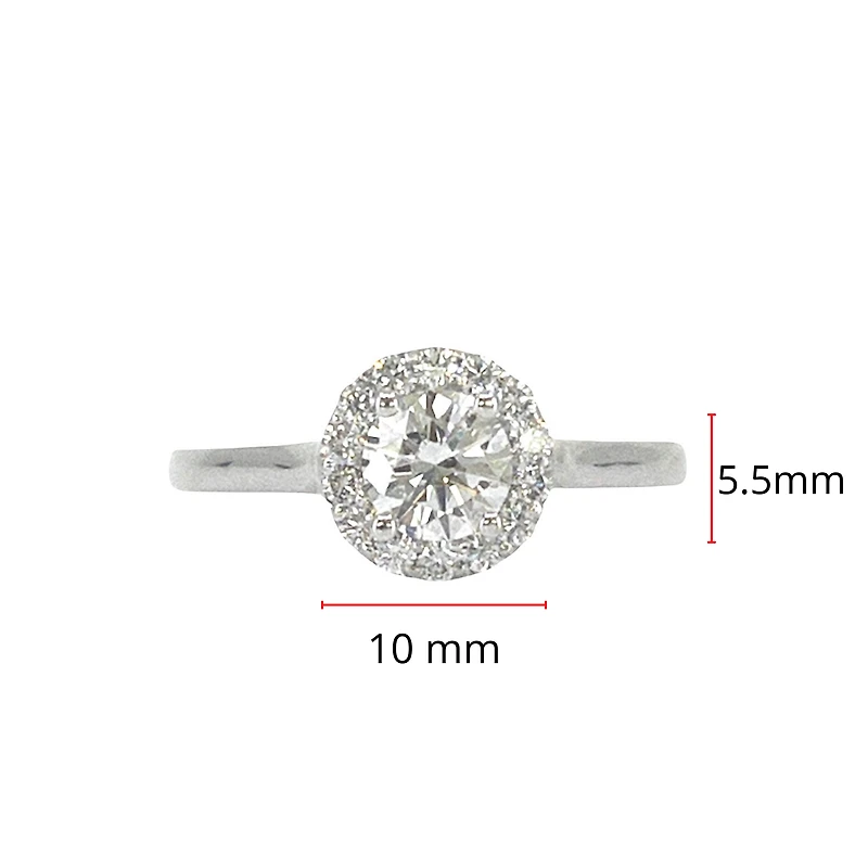 14K White Gold 0.75cttw Diamond Engagement Ring, Size 6