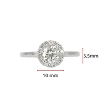 14K White Gold 0.75cttw Diamond Engagement Ring, Size 6