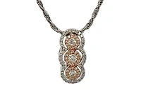 14K White & Rose Gold 0.43cttw Diamond Pendant, 18"