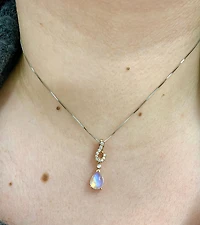 Moonstone and Diamond Pendant