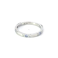 10K White Gold Tanzanite & Diamond Ring, size 6.5 - 4.5