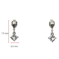10K White Gold 1.10cttw Aquamarine and 0.012cttw Diamond Dangle Earrings