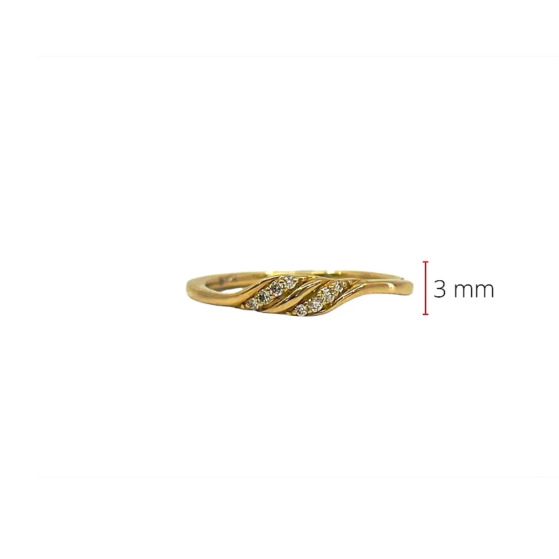 10K Yellow Gold Diamond 0.05cttw Ring, Size 6.5