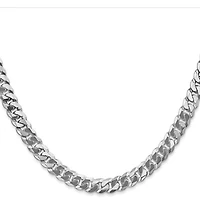 14K White Gold Flat Beveled Curb Chain