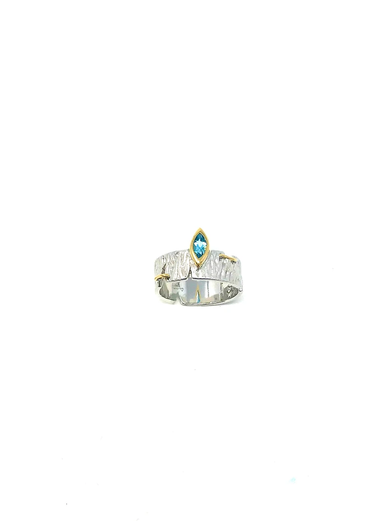 Silver and Blue Topaz Ring