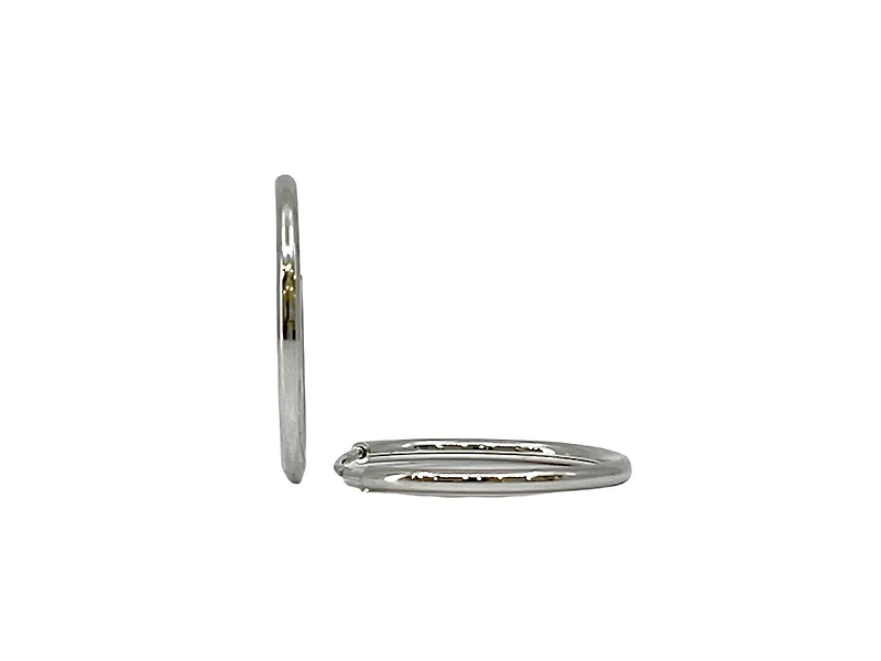 925 Sterling Silver Endless Hoop Earrings 30mm