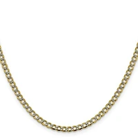 14K Yellow Gold and Rhodium Plated Pave Curb Chain