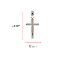 925 Sterling Silver 23mm x 13mm Hollow Cross Charm