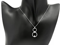 Sterling Silver 0.102cttw Diamond Double Infinity / Circle Necklace, 18"