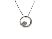 14K White Gold 0.14cttw Canadian Diamond Necklace - 18"