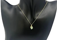 10K Yellow Gold Jade And Diamond Pendant - 18"