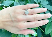 14K White Gold 1.63cttw Diamond Halo Engagement Ring - Natural Diamond / 4.5