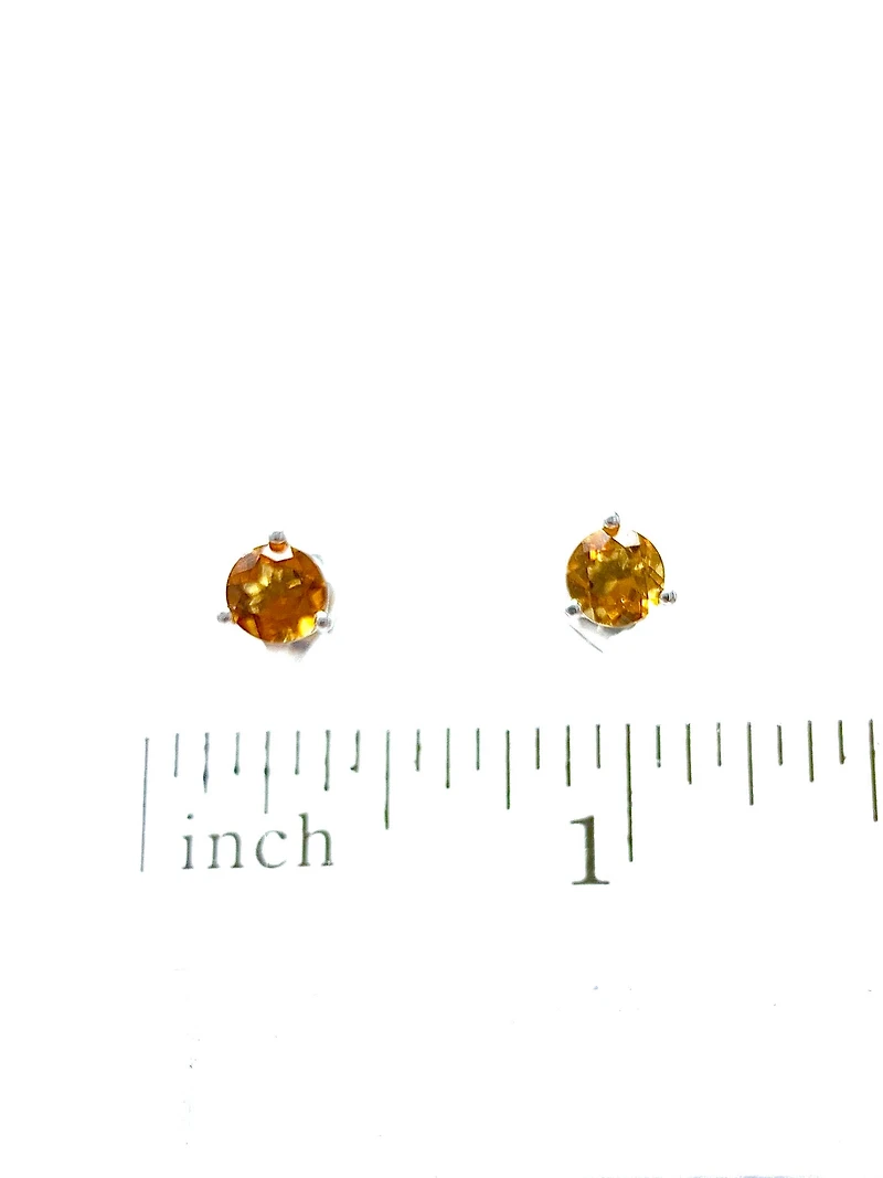 10K White Gold 0.96cttw Citrine Stud Earrings